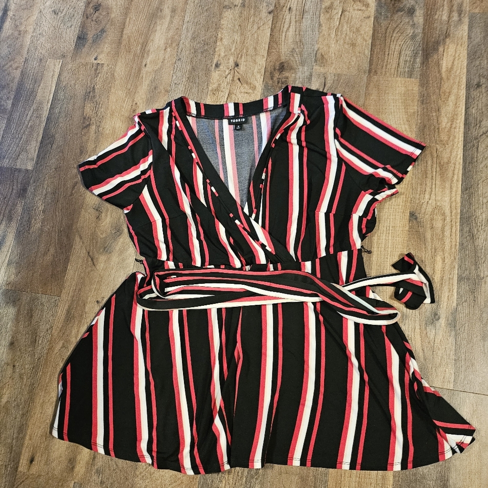 Torrid striped v neck tunic, 0